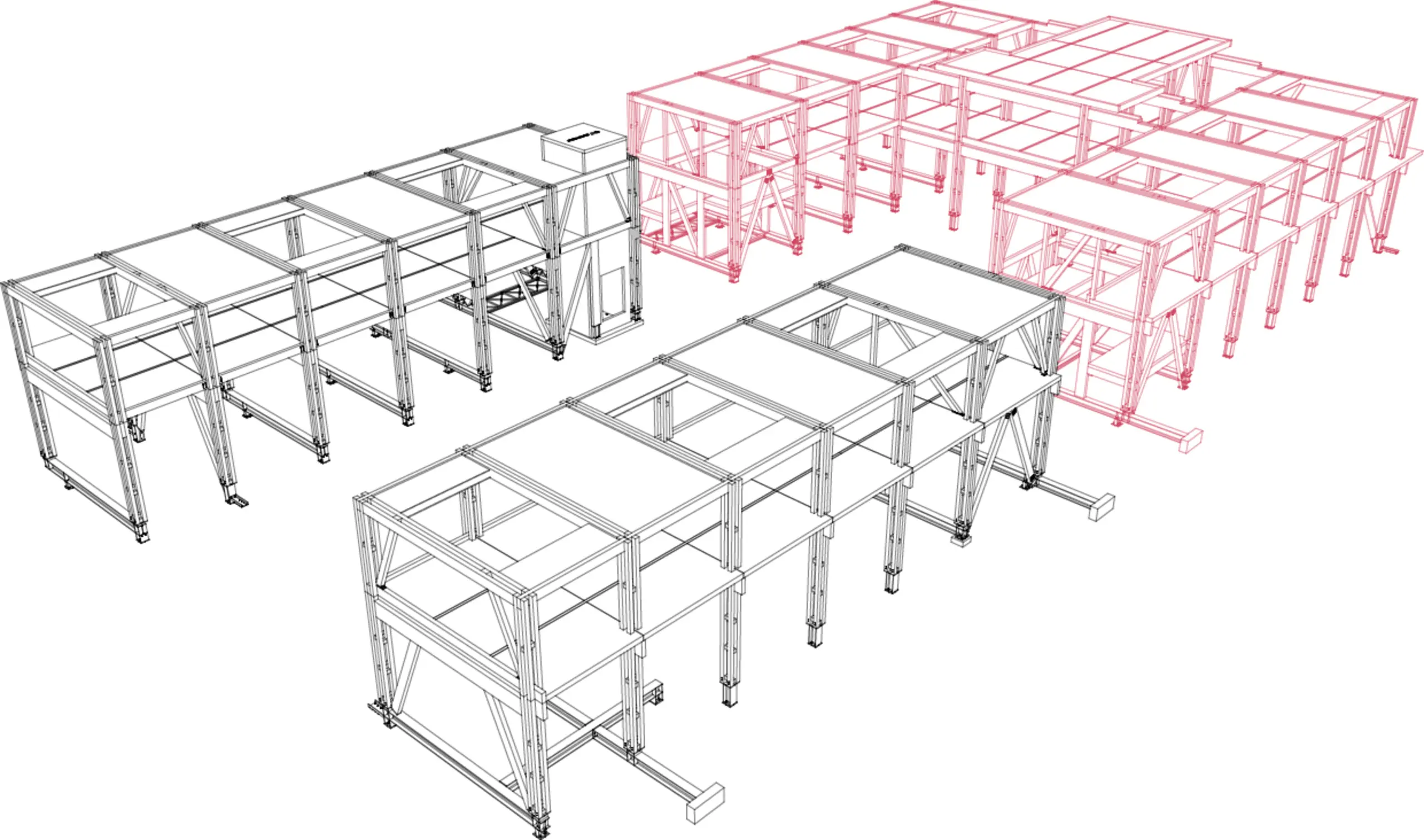 coupe 3D structure bois Palais Rameau